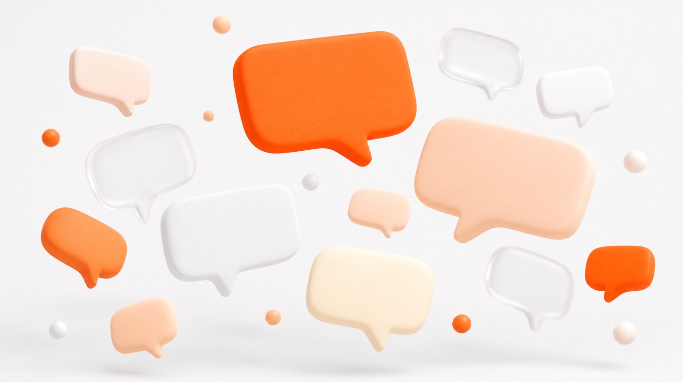 Floating rounded speech bubble shapes